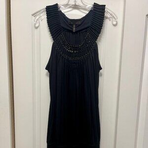 Black Party Dress by BCBG MAXAZRIA, Drop Waist Styling with Metallic Beading, M